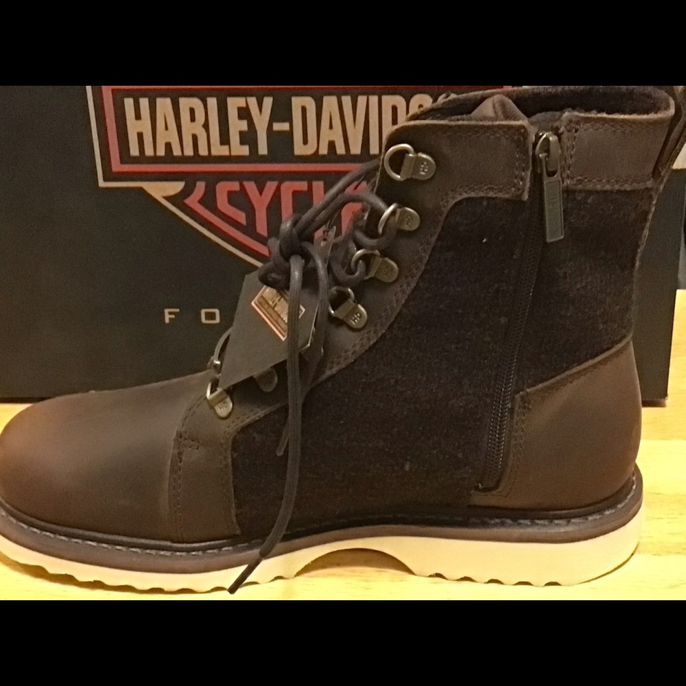 HARLEY DAVIDSON MENS BRYANT CASUAL BOOTS-BROWN